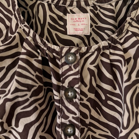 Old Navy Dresses & Skirts - Vintage Y2K Old Navy Animal Print Button-Up Mini Dress 100% Cotton